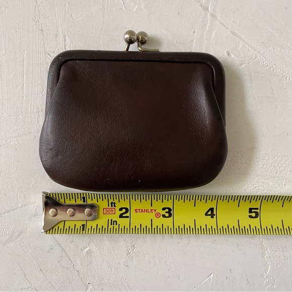 Vintage Coach Mahogany Leather Kisslock Coin Wallet Pouch - Picture 10 of 11